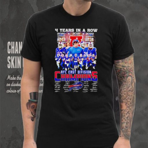 Buffalo Bills 4 years in a row 2023 AFC East Division Champions signatures shirt