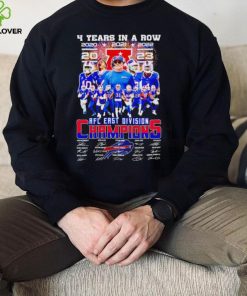 Buffalo Bills 4 years in a row 2023 AFC East Division Champions signatures shirt