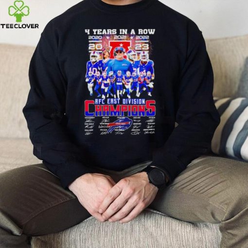 Buffalo Bills 4 years in a row 2023 AFC East Division Champions signatures shirt