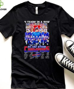 Buffalo Bills 4 years in a row 2023 AFC East Division Champions signatures shirt