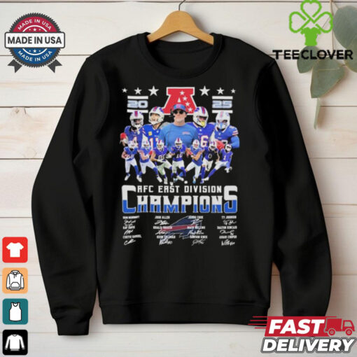 Buffalo Bills AFC East Division Champions 2025 Signatures T shirt