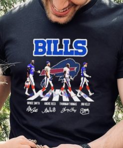 Buffalo Bills Abbey Road Bruce Smith Andre Reed Thurman Thomas And Jim Kelly Signatures Shirt