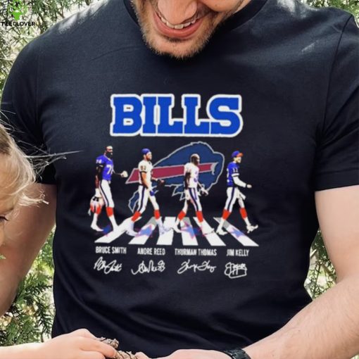 Buffalo Bills Abbey Road Bruce Smith Andre Reed Thurman Thomas And Jim Kelly Signatures Shirt