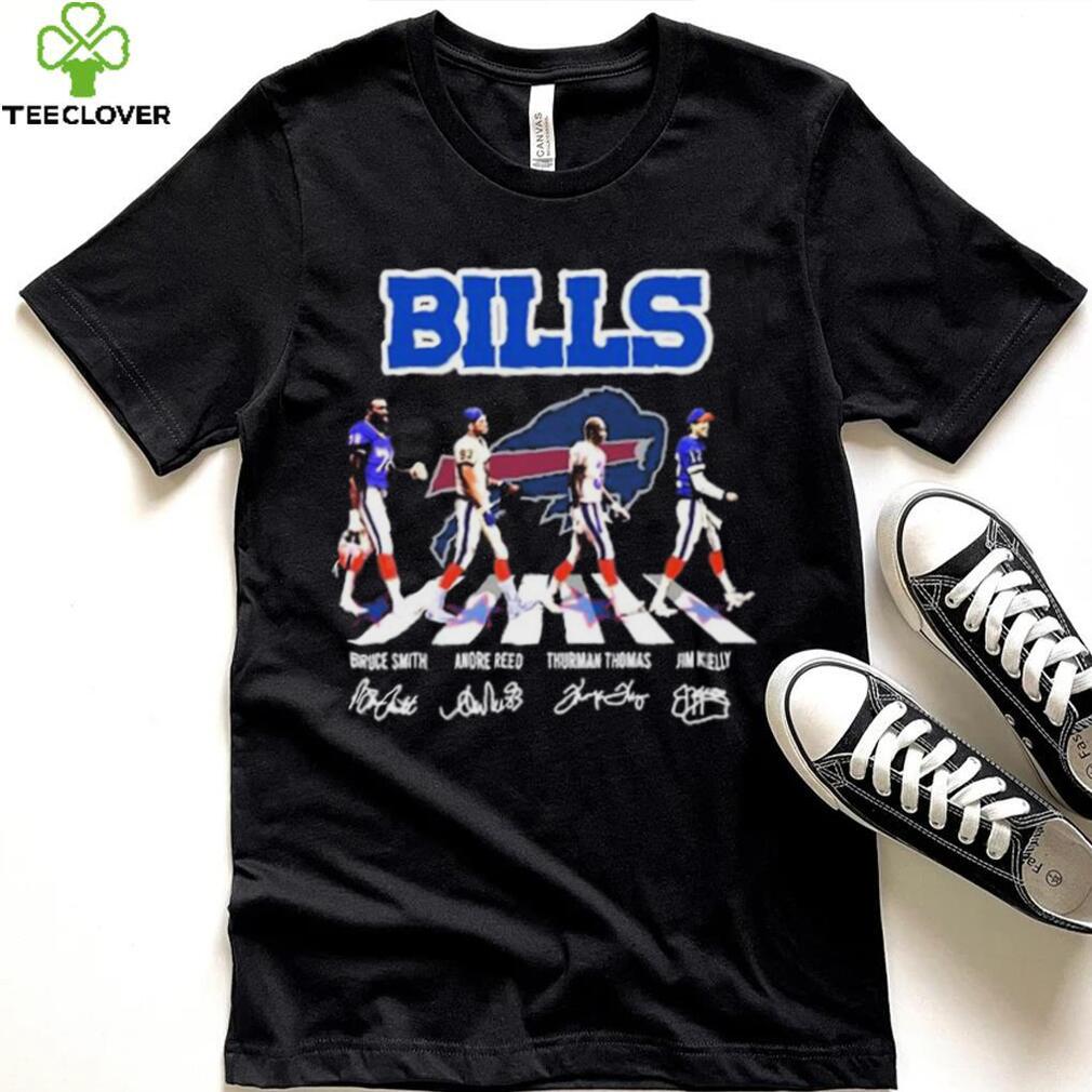 The Bills Bruce Smith Andre Reed Thurman Thomas Jim Kelly Abbey Road  Signatures Vintage T-Shirt - Kaiteez