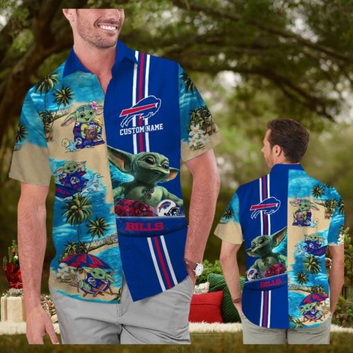 Buffalo Bills Baby Yoda Name Personalized Short Sleeve Tropical Hawaiian Shirt