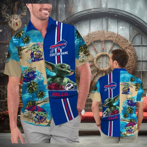 Buffalo Bills Baby Yoda Name Personalized Short Sleeve Tropical Hawaiian Shirt