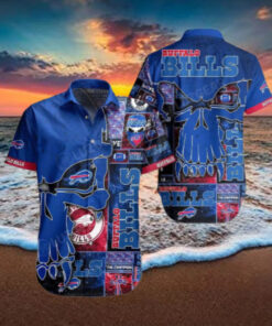 Buffalo Bills Blue Skull Hawaiian Shirt