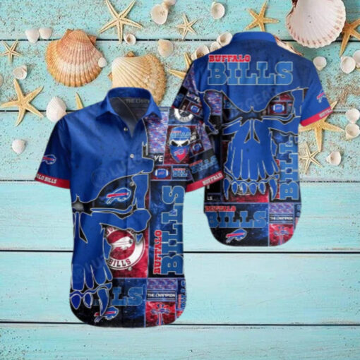 Buffalo Bills Blue Skull Hawaiian Shirt