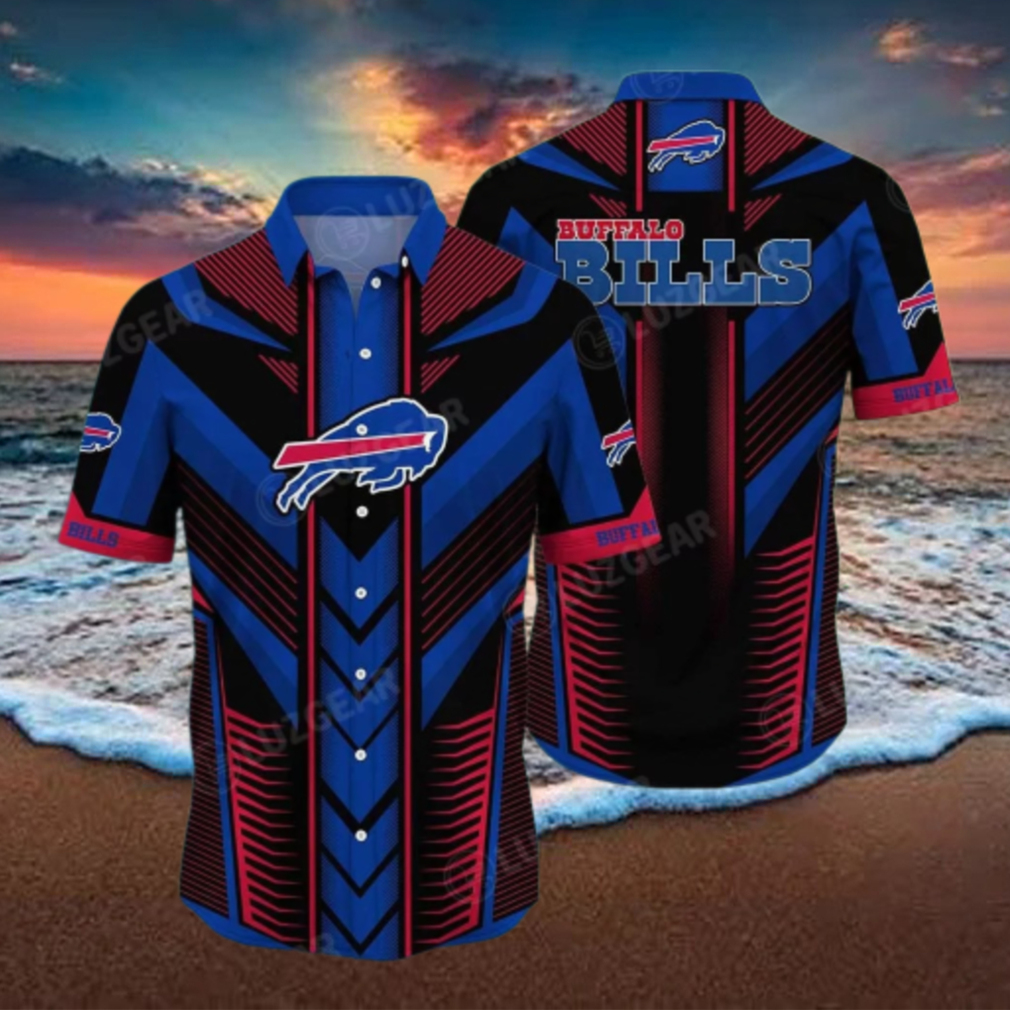 Buffalo Bills Chevron Stripe Hawaiian Shirt Buffalo Bills Chevron Stripe Hawaiian Shirt