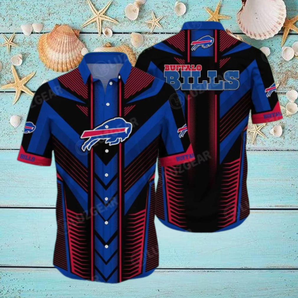 Buffalo Bills Chevron Stripe Hawaiian Shirt Buffalo Bills Chevron Stripe Hawaiian Shirt
