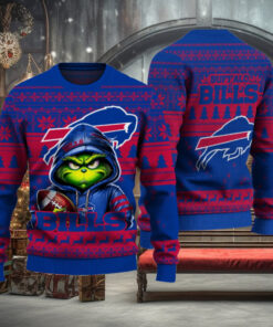 Buffalo Bills Christmas Grinch Knitted Sweater