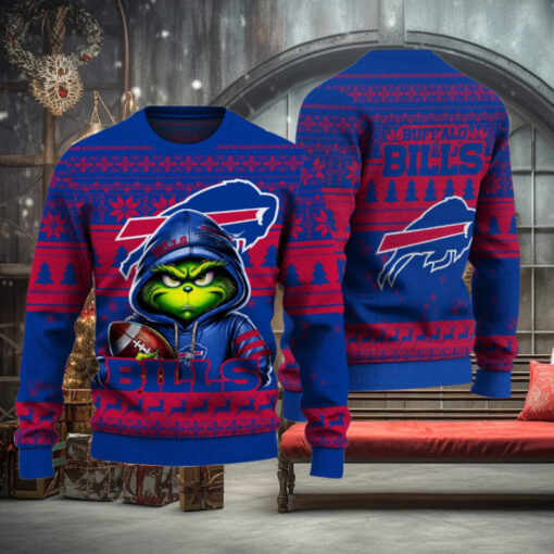Buffalo Bills Christmas Grinch Knitted Sweater