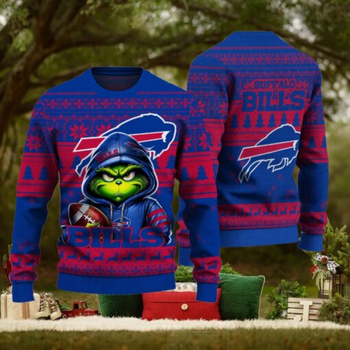 Buffalo Bills Christmas Grinch Knitted Sweater