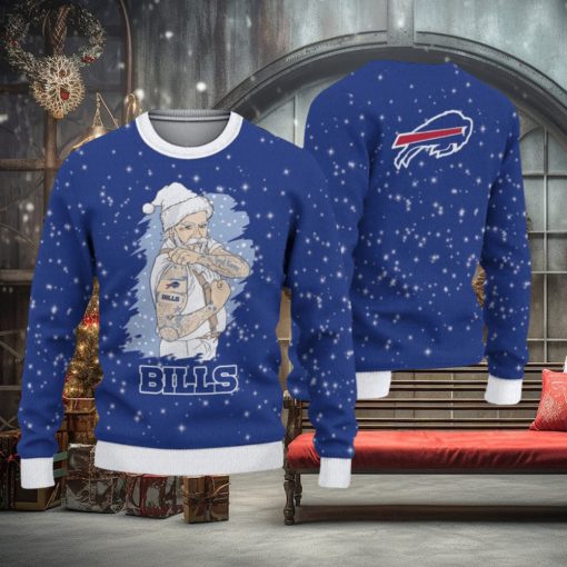 Buffalo Bills Christmas Santa Claus Tattoo Limited Edition Ugly Sweater