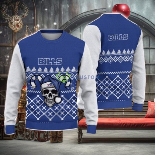 Buffalo Bills Christmas Skull Halloween Ugly Christmas Sweater