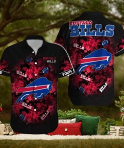 Buffalo Bills Custom Name red flower aloha Hawaiian Shirt Special Gift For Real Fans