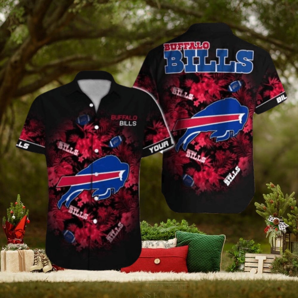 Buffalo Bills Custom Name red flower aloha Hawaiian Shirt Special Gift For Real Fans Buffalo Bills Custom Name red flower aloha Hawaiian Shirt Special Gift For Real Fans