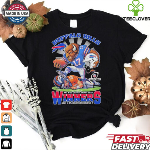 Buffalo Bills Denver Broncos Winners AFC Wild Card Playoffs 2025 NFL Mascot T shirts