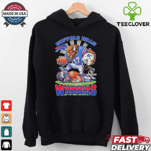 Buffalo Bills Denver Broncos Winners AFC Wild Card Playoffs 2025 NFL Mascot T shirts