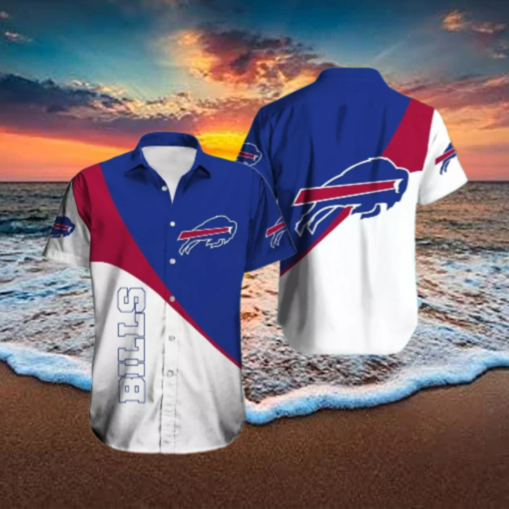Buffalo Bills Diagonal Color Block Hawaiian Shirt Buffalo Bills Diagonal Color Block Hawaiian Shirt