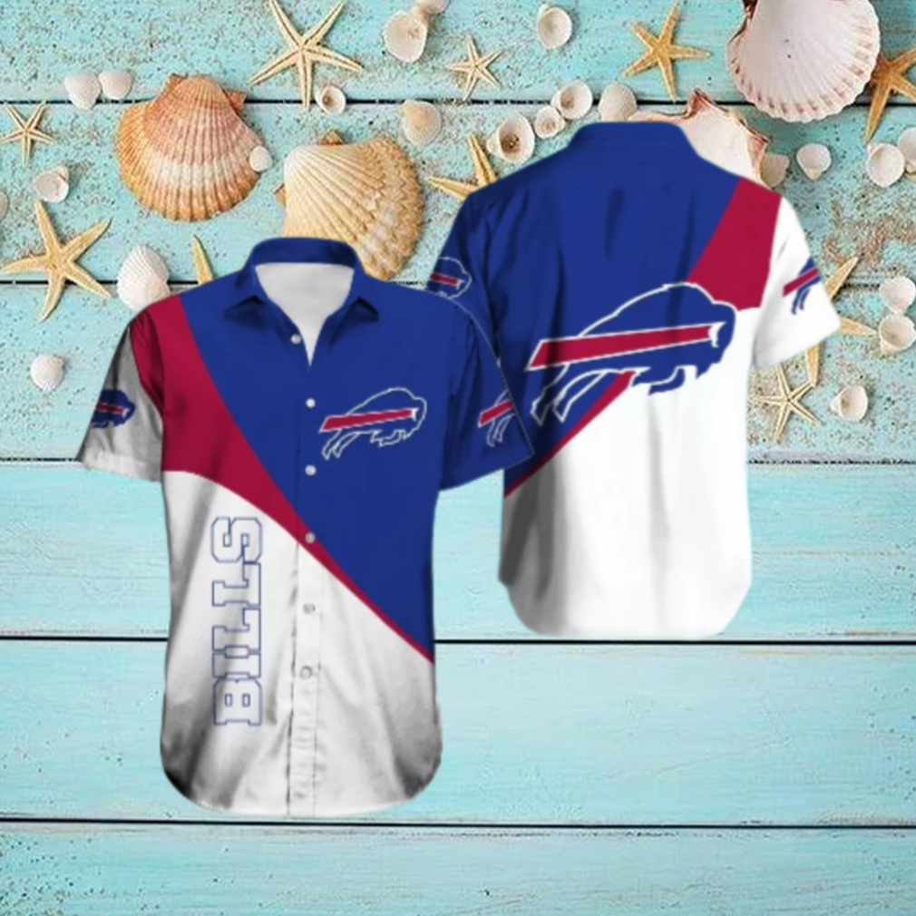 Buffalo Bills Diagonal Color Block Hawaiian Shirt Buffalo Bills Diagonal Color Block Hawaiian Shirt
