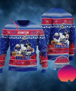 Buffalo Bills Disney Mickey Mouse Personalized Christmas Ugly Sweater Gift For Fan