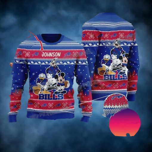 Buffalo Bills Disney Mickey Mouse Personalized Christmas Ugly Sweater Gift For Fan