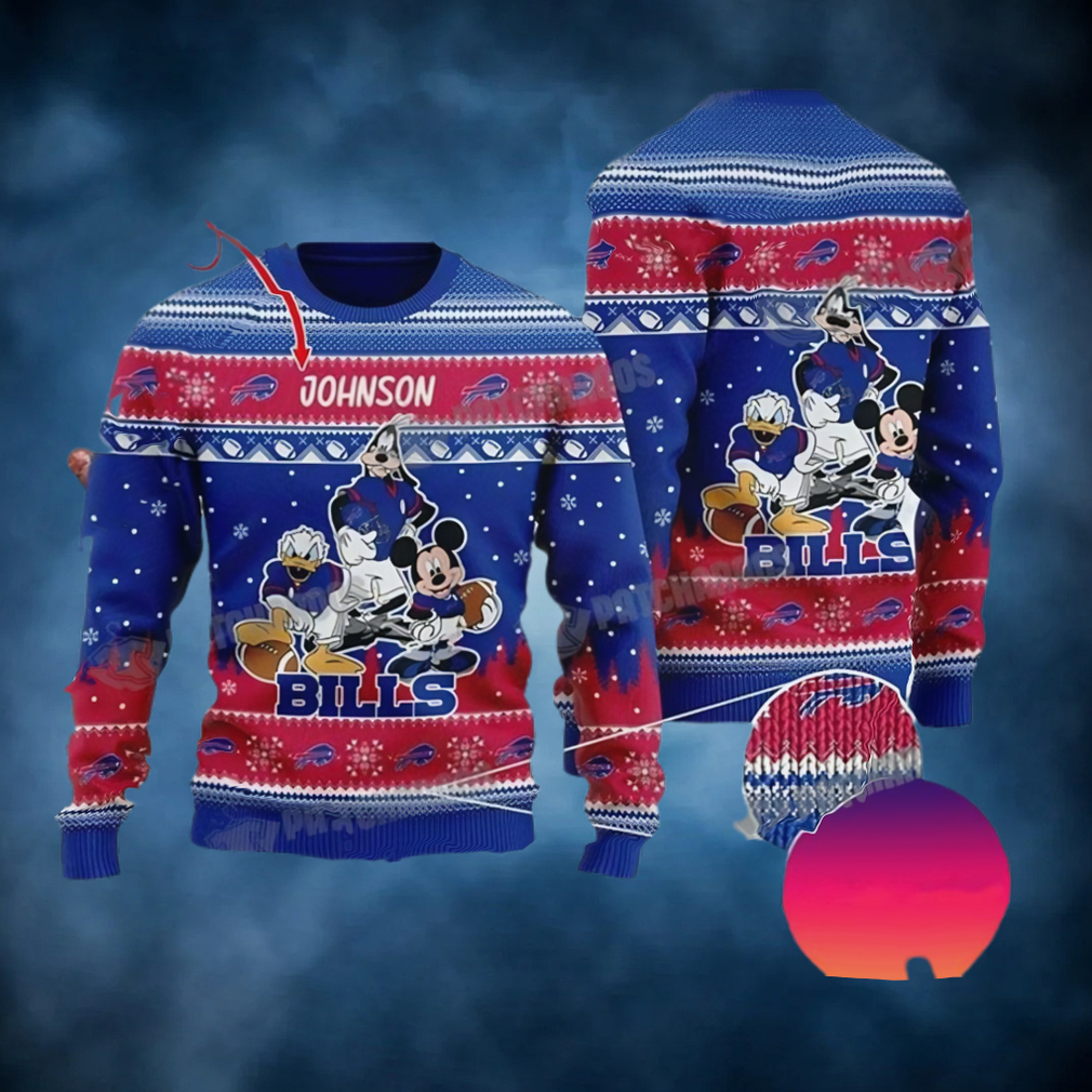 Buffalo Bills Disney Mickey Mouse Personalized Christmas Ugly Sweater Gift For Fan Buffalo Bills Disney Mickey Mouse Personalized Christmas Ugly Sweater Gift For Fan