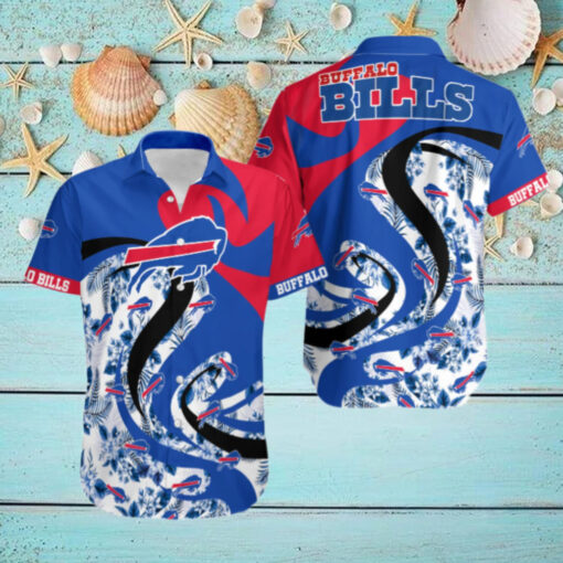 Buffalo Bills Dynamic Wave Floral Hawaiian Shirt