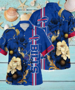 Buffalo Bills Elegant Floral Blue Hawaiian Shirt