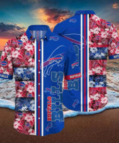 Buffalo Bills Floral Stripe Hawaiian Shirt