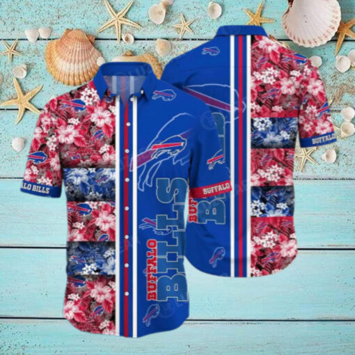 Buffalo Bills Floral Stripe Hawaiian Shirt