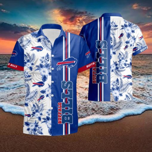 Buffalo Bills Floral With And Blue Summer Hawaiian Shirt