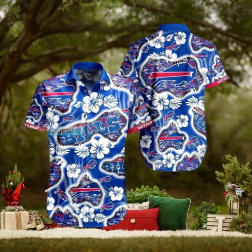Buffalo Bills Flower Ashed Hawaiian Shirt