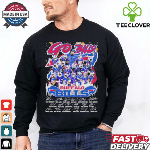 Buffalo Bills Go Bills 2024 2025 Skyline Signatures T shirts
