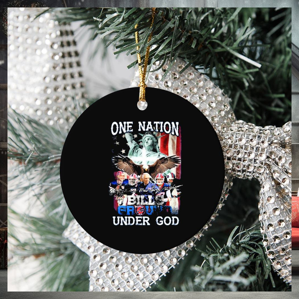 Buffalo Bills Gound Team One Nation Under God Signatures Ornament Christmas