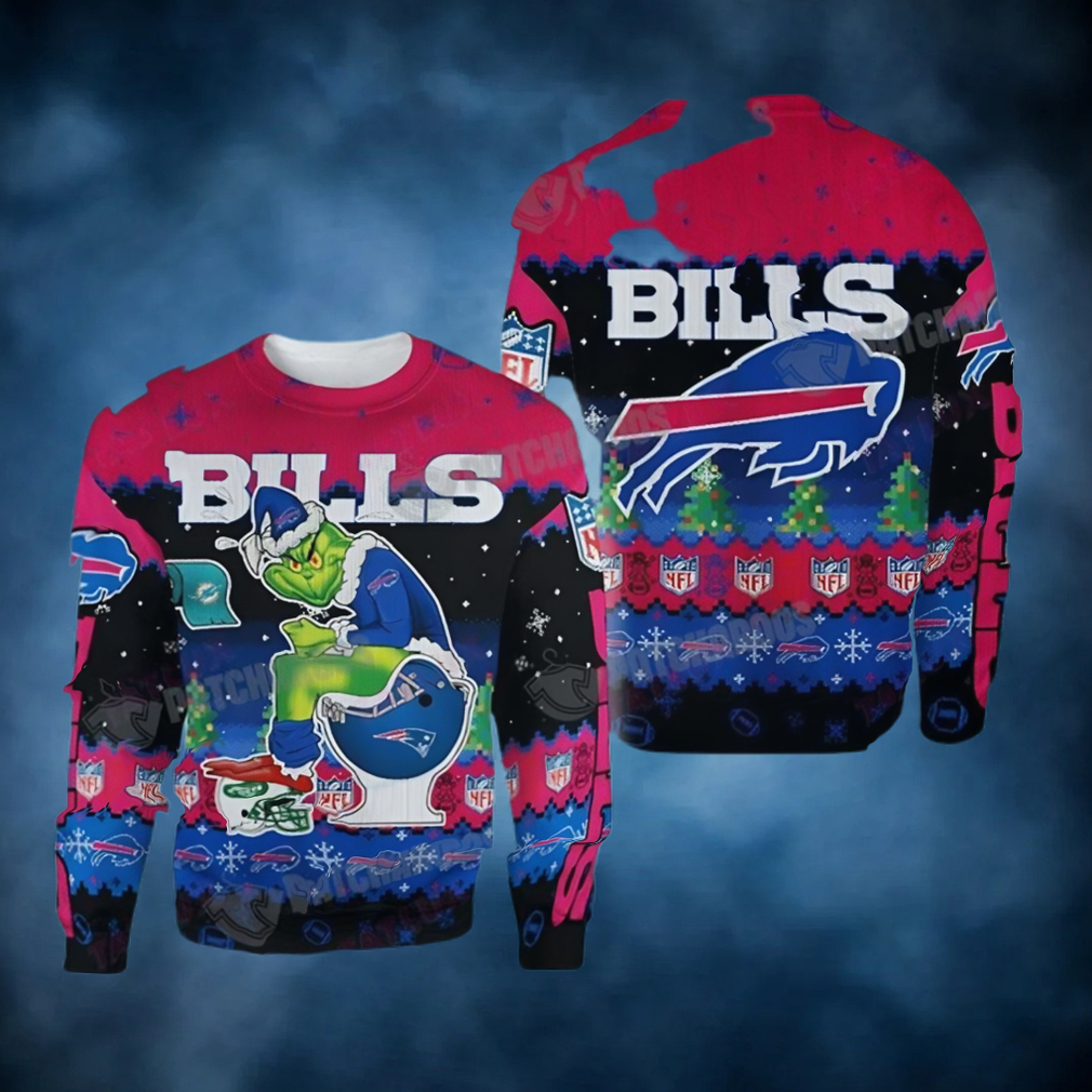 Buffalo Bills Grinch Toilet 3D Ugly Christmas Sweater NFL Fan Gift Buffalo Bills Grinch Toilet 3D Ugly Christmas Sweater NFL Fan Gift