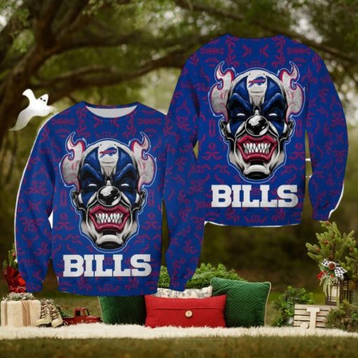 Buffalo Bills Halloween Clown Edition Unisex Winterize Ugly Sweater For Men And Women Gift Christmas