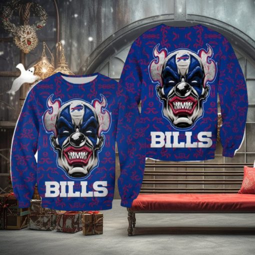 Buffalo Bills Halloween Clown Edition Unisex Winterize Ugly Sweater For Men And Women Gift Christmas