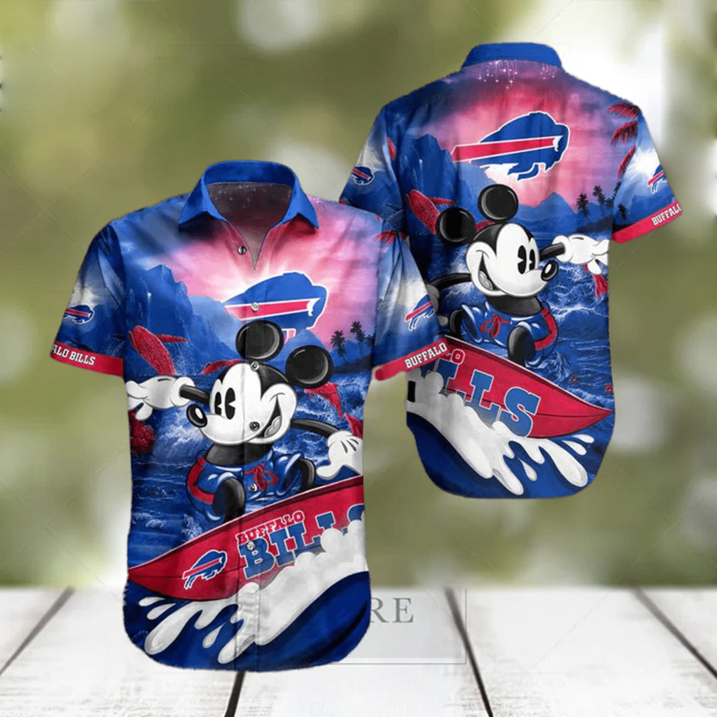 Buffalo Bills Mickey Mouse Surfing Hawaiian Shirt - Banantees