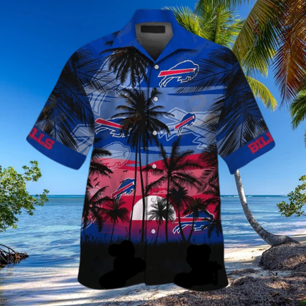 Buffalo Bills Hawaiian Shirt Aloha Hibiscus Palm Leaves Buffalo