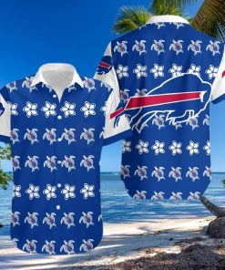 Buffalo Bills Hawaiian Shirt, Flowers And Turtles, Hawaiian Style Shirt