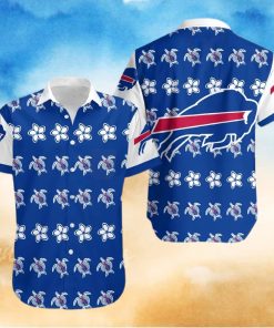 Buffalo Bills Hawaiian Shirt, Flowers And Turtles, Hawaiian Style Shirt