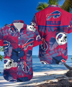 Buffalo Bills Hawaiian Shirt, Helmets And Flowers, Hawaiian Style Shirt