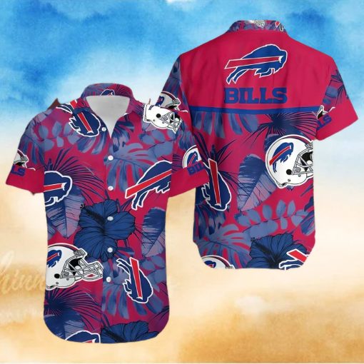 Buffalo Bills Hawaiian Shirt, Helmets And Flowers, Hawaiian Style Shirt