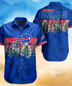Buffalo Bills Hawaiian Shirt, Leaves Graphic, Hawaiian Style Shirt
