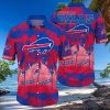 Buffalo Bills Hawaiian Shirt, Red Coconut Trees, Button Down Hawaiian Shirt