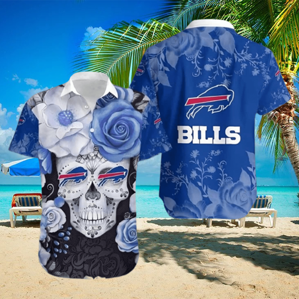 Buffalo Bills Skull Flower Hawaiian Shirt - Growkoc