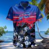 Buffalo Bills Hawaiian Shirt, Tropical Flowers, Button Down Hawaiian Shirt