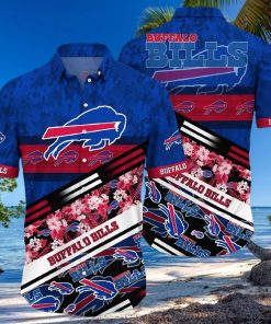 Buffalo Bills Hawaiian Shirt, Tropical Flowers, Unique Hawaiian Shirt